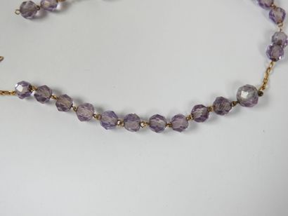 Rosary in 18K yellow gold, faceted beads...