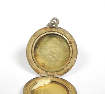 Reliquary circular photo holder mounted as...