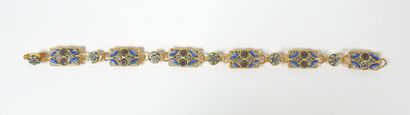 Gold-plated metal bracelet decorated with...