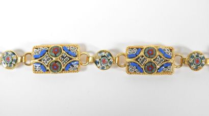 Gold-plated metal bracelet decorated with...