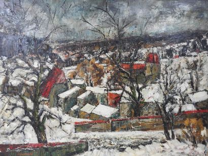 Jean CHABOUDE (1927-1987).
Neige (Jura).
Huile...