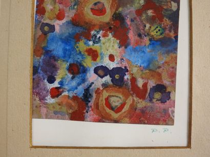 École du XXe.
Composition aux fleurs.
Huile...