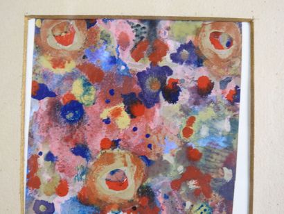 École du XXe.
Composition aux fleurs.
Huile...
