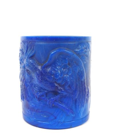 Petit pot circulaire en pâte de verre à l'imitation...