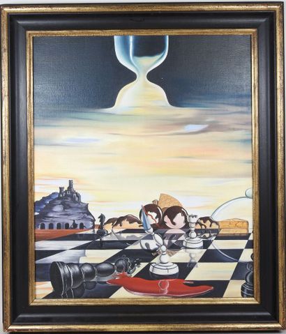 Jacques ROULLEAUX (1959).
La fin d'un royaume.
Huile...