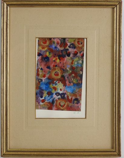 École du XXe.
Composition aux fleurs.
Huile...