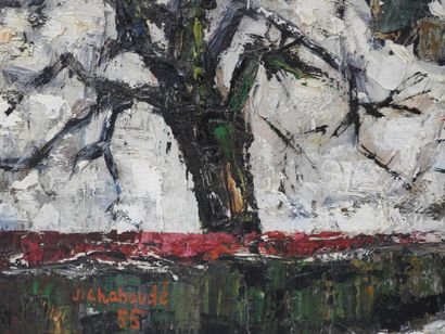 Jean CHABOUDE (1927-1987).
Neige (Jura).
Huile...