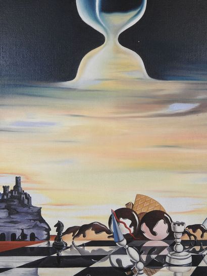 Jacques ROULLEAUX (1959).
La fin d'un royaume.
Huile...
