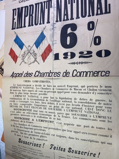Lot d'affiches pour des bons du trésor, l'emprunt...