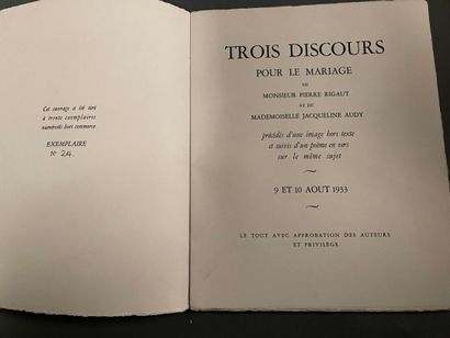 [Nouzilly] Trois discours pour le mariage...
