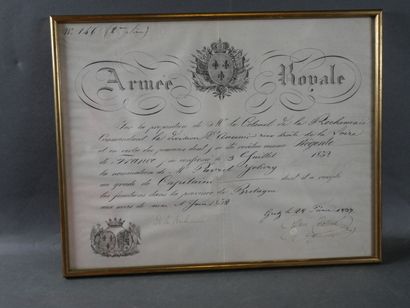 [Duchesse de Berry] Brevet de Capitaine de...