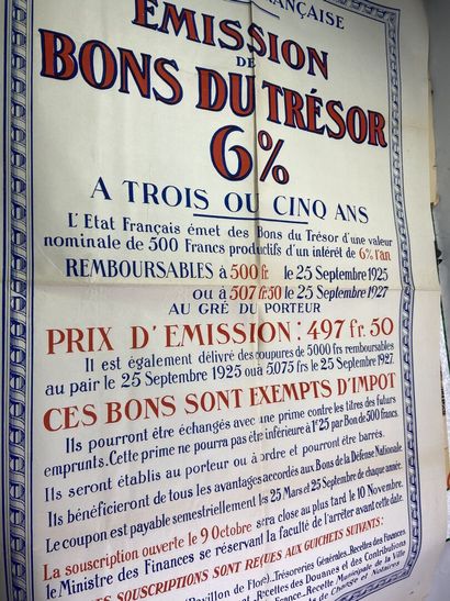 Lot d'affiches pour des bons du trésor, l'emprunt...