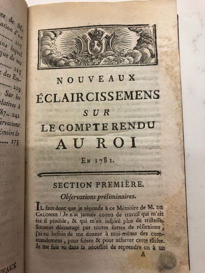 -NECKER Jacques
Sur le compte rendu au Roi...