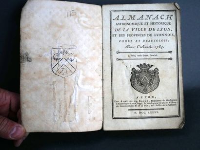 [Papier dominoté, Lyon] Almanach astronomique...