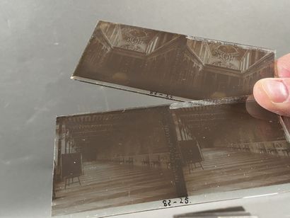 lot de 124 vues stéréoscopiques sur verre...