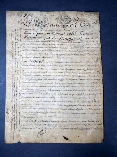 Acte de vente par Abel-François Poisson,...