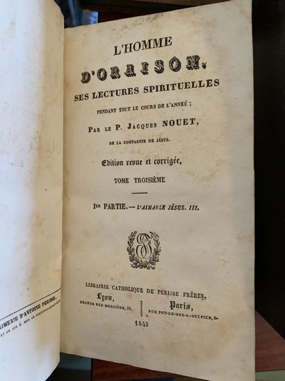 NOUET Père Jacques, 18 volumes in-12 en toile,...