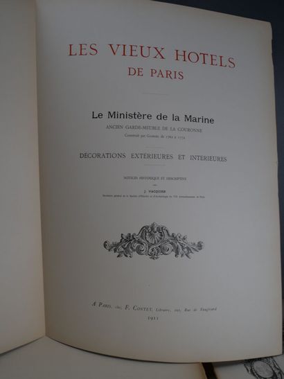 J Vacquier, Vieux hôtels de Paris.
Paris,...
