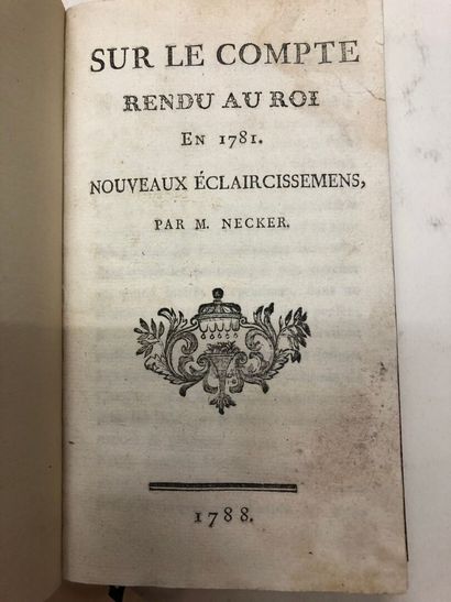-NECKER Jacques
Sur le compte rendu au Roi...