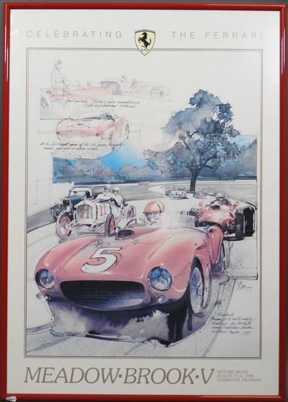 Poster CELEBRATING THE FERRARI - MEADOW.BROOK...