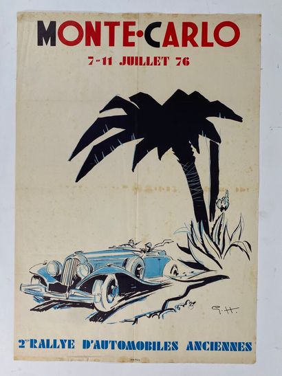 Lot de quatre affiches sur le thème de l'automobile...