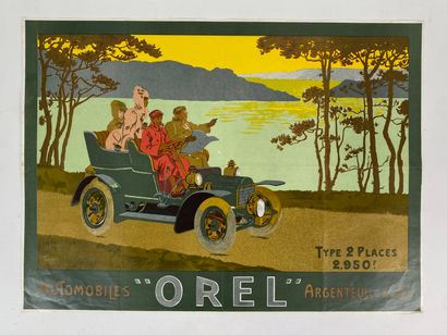Lot de quatre affiches sur le thème de l'automobile...