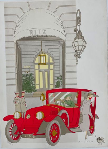 Denis Paul NOYER (né en 1940).
Face au Ritz.
Lithographie...
