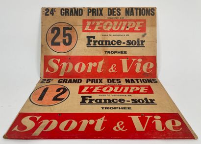 Deux plaques de voiture suiveuse contrecollées...
