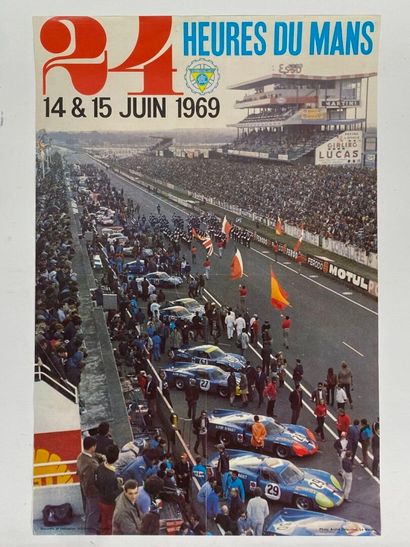 Affiche des 24h du Mans, 14 & 15 Juin 1969....