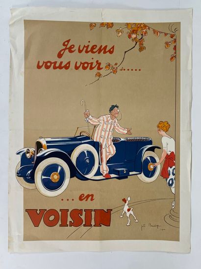 Lot de quatre affiches sur le thème de l'automobile...