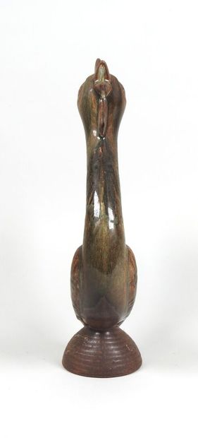 André BODIN (XXe). 
Sculpture de coq en céramique...
