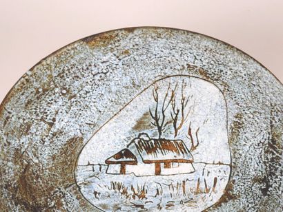 École XXe.
Plat circulaire en terre cuite...