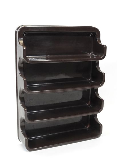 Étagère murale en plastique moulé marron...