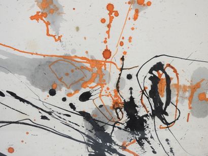 École française, XXe.
Composition abstraite.
Aquarelle...