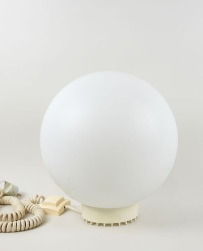 Lampe boule en verre opaque blanc à poser,...