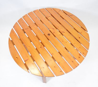 Table d'extérieur circulaire en planche de...