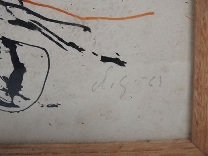École française, XXe.
Composition abstraite.
Aquarelle...
