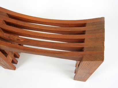Alain GAUBERT (XXe).
Paire de tabourets en...