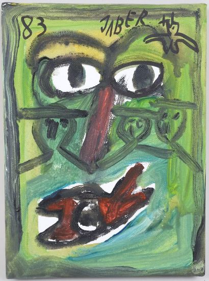 JABER (1938-2021).
Visage.
Huile sur toile...