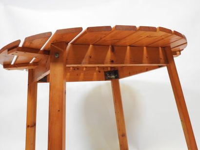 Table d'extérieur circulaire en planche de...