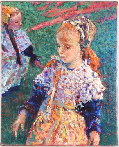 Eugène BEGARAT (né en 1943).
Deux fillettes...