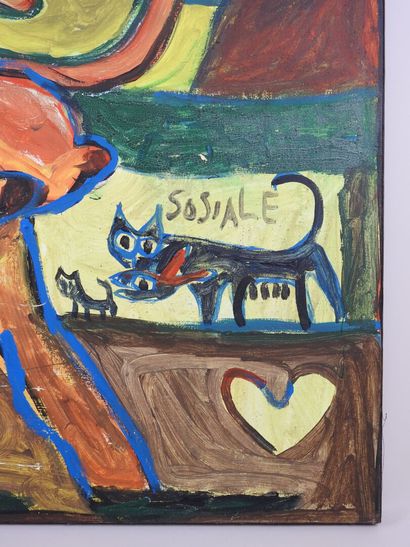 JABER (1938-2021).
Africa Nisse Europ1 2000.
Huile...