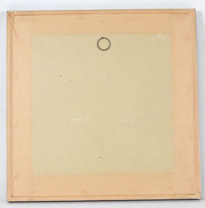 Jörn PFAB (1925-1986).
Estampe argentée signée...