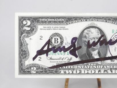 Andy WARHOL (1928-1987).
Billet de 2 dollars...