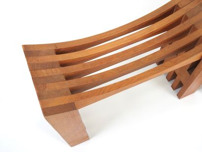 Alain GAUBERT (XXe).
Paire de tabourets en...