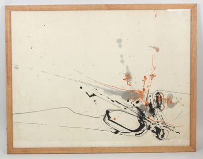 École française, XXe.
Composition abstraite.
Aquarelle...