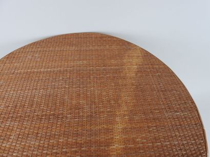Table basse circulaire en bambou à plateau...