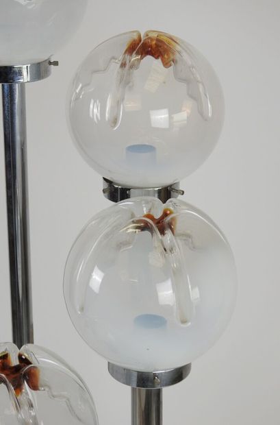 MAZZEGA MURANO.
Lampadaire à cinq lumières,...