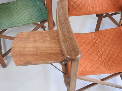 CLAIRITEX, XXe.
Trois chaises pliantes en...