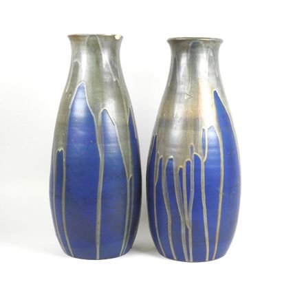 Léon POINTU (1879-1942).
Paire de vases signés...